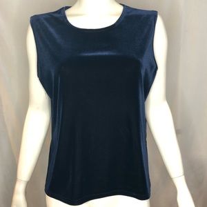 Cleo 90s blue velvet sleeve less top size large